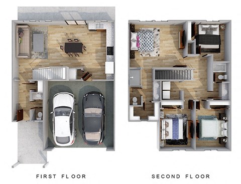 Floor plan for 4 beds, 2.5 baths, 1678 sqft